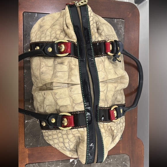 Marino Orlandi Beige Genuine Crocodile Leather Large Purse Tote Crossbod… - Picture 5 of 12